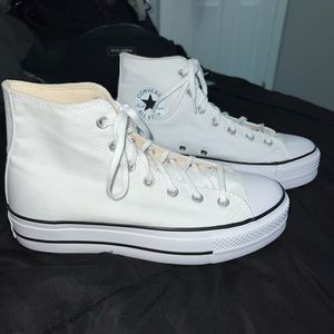 Brand new , never worn , Chuck 70’s white platform converse high tops